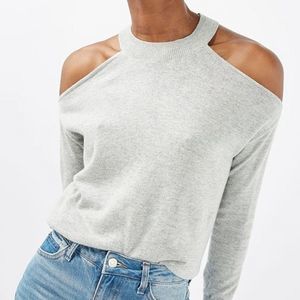 TOPSHOP Cold Shoulder Long Sleeve Sweater